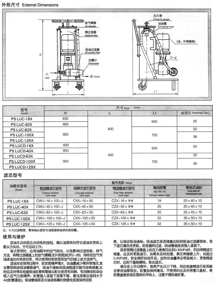 psluc单桶手提式过滤车电容400v68uf图片